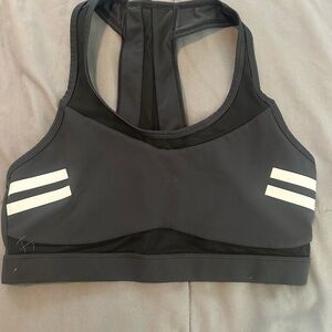 Zyia Black Sports Bra with White Stripes